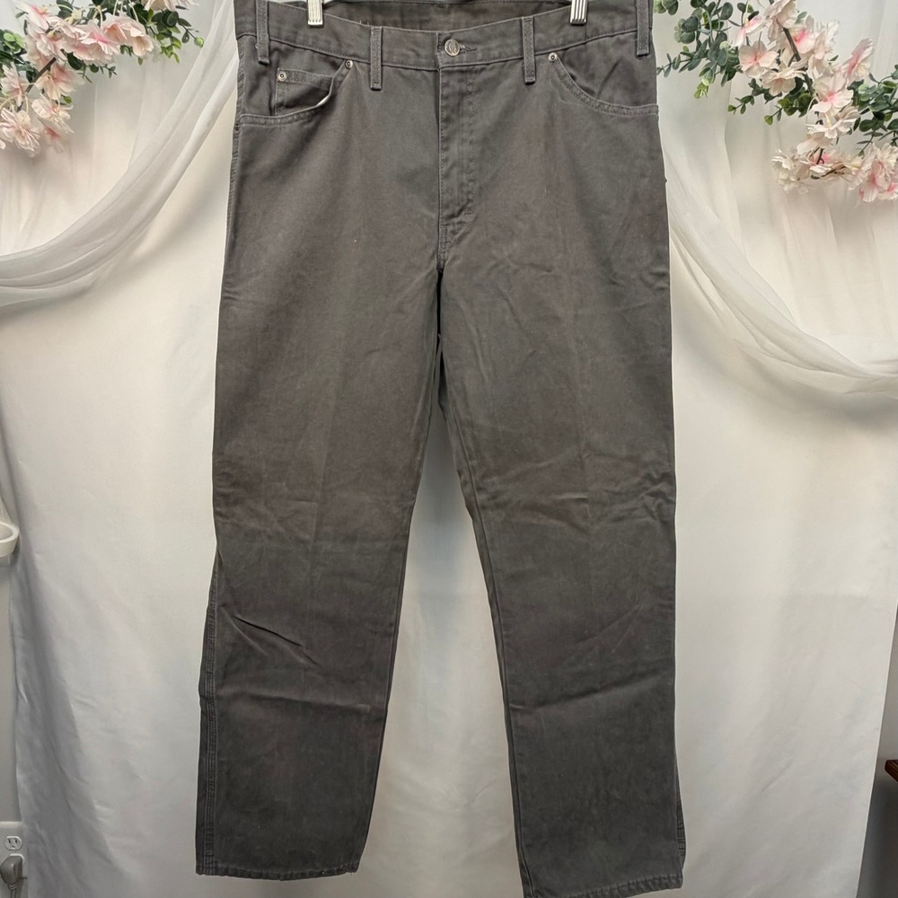 Dickies Mens 36x32 Charcoal Gray Duck Canvas Relaxed Carpenter Pants DU338RSL